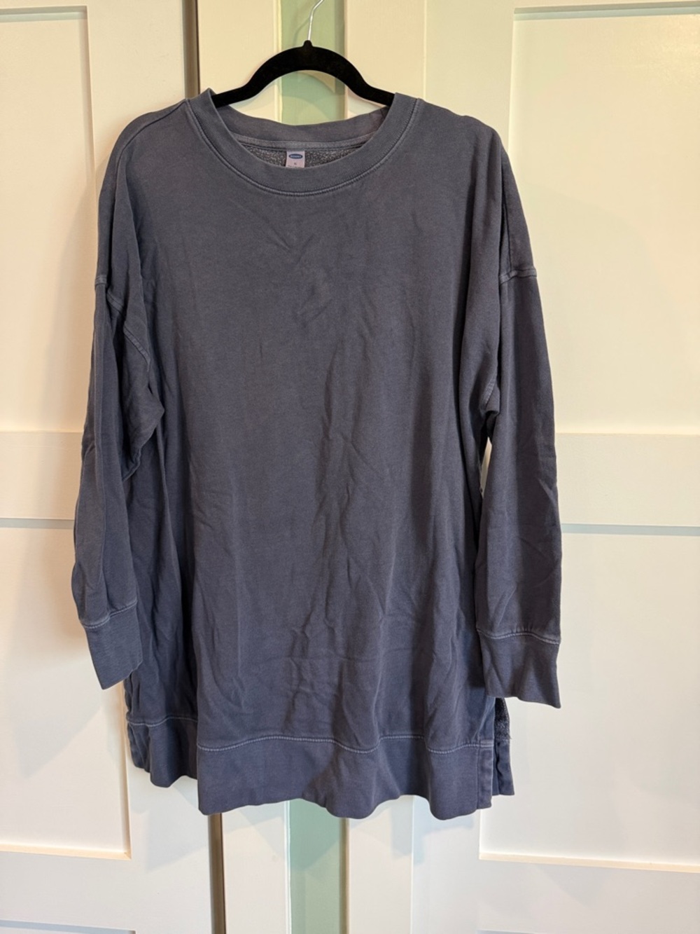 Casual Long Sleeve Tunic - Slate Blue